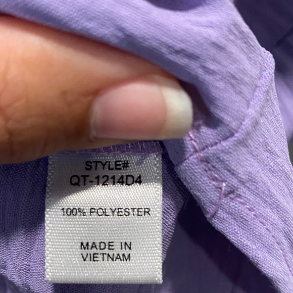 Zenana Lilac V-Neck Textured Top | Women’s XL | Relaxed Fit Lightweight Blouse - Picture 5 of 5
